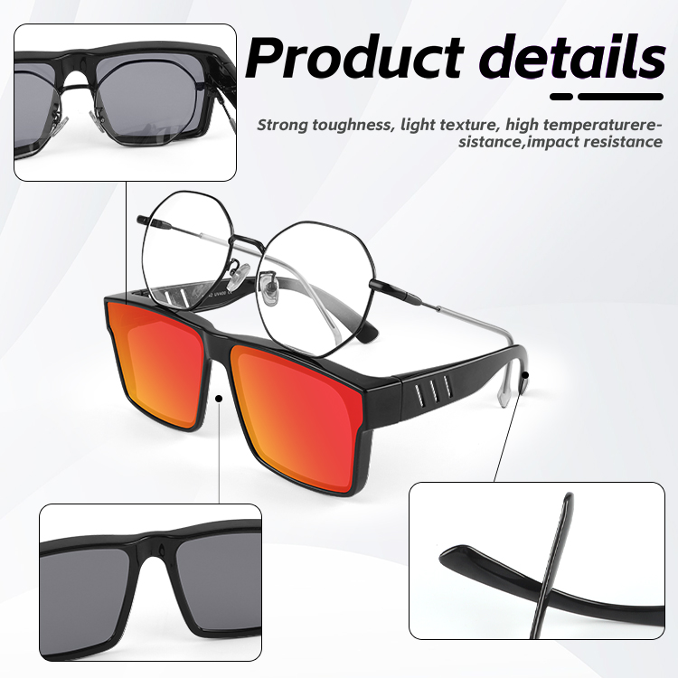 Polarized glasses fit over sunglasses over sized square women mens sunglasses